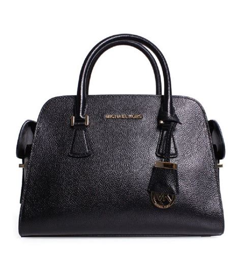 michael kors harper medium leather satchel black|michael michael kors harper medium satchel .